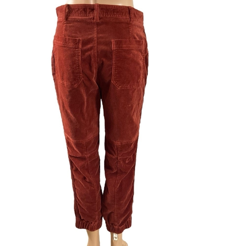 Anthropologie The Richie Slim Joggers Corduroy Edition in Dark Brick size 10 - Picture 3 of 14